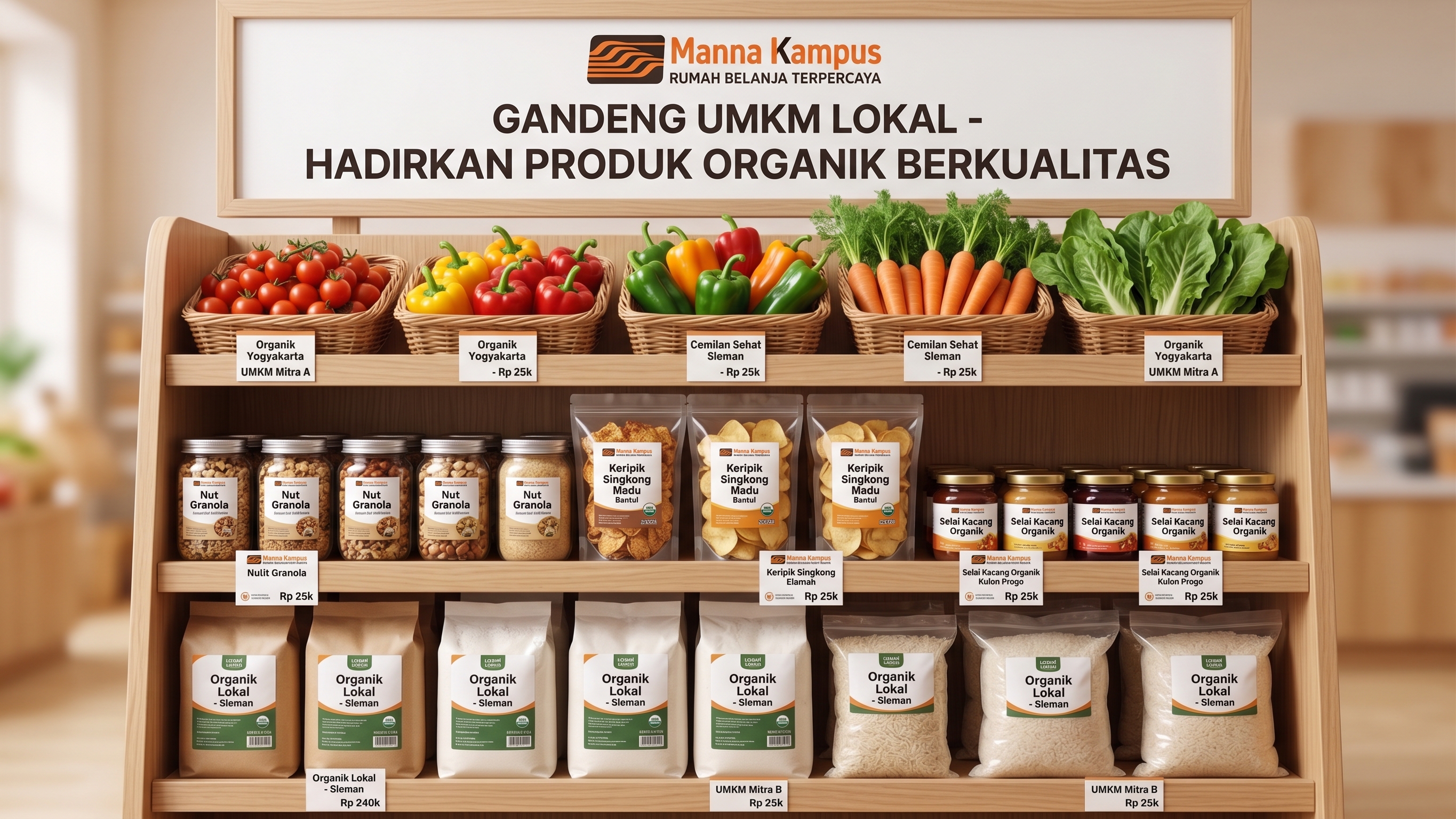 Manna Kampus Gandeng UMKM Lokal Hadirkan Produk Organik Berkualitas